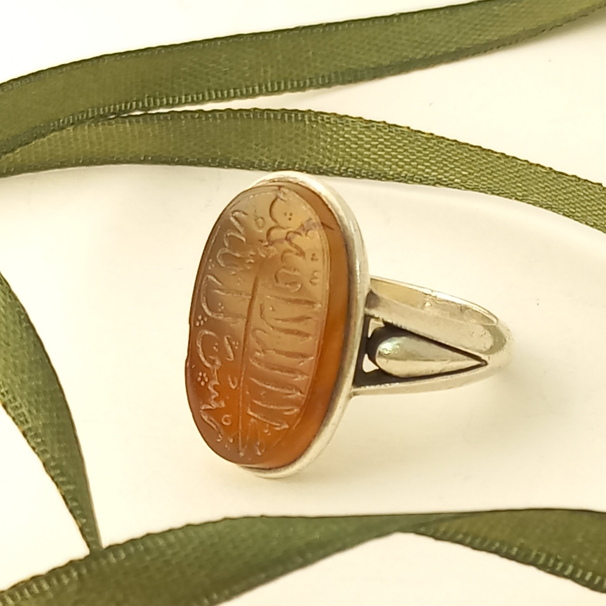 انگشتر عقیق آنتیک رکاب نقره