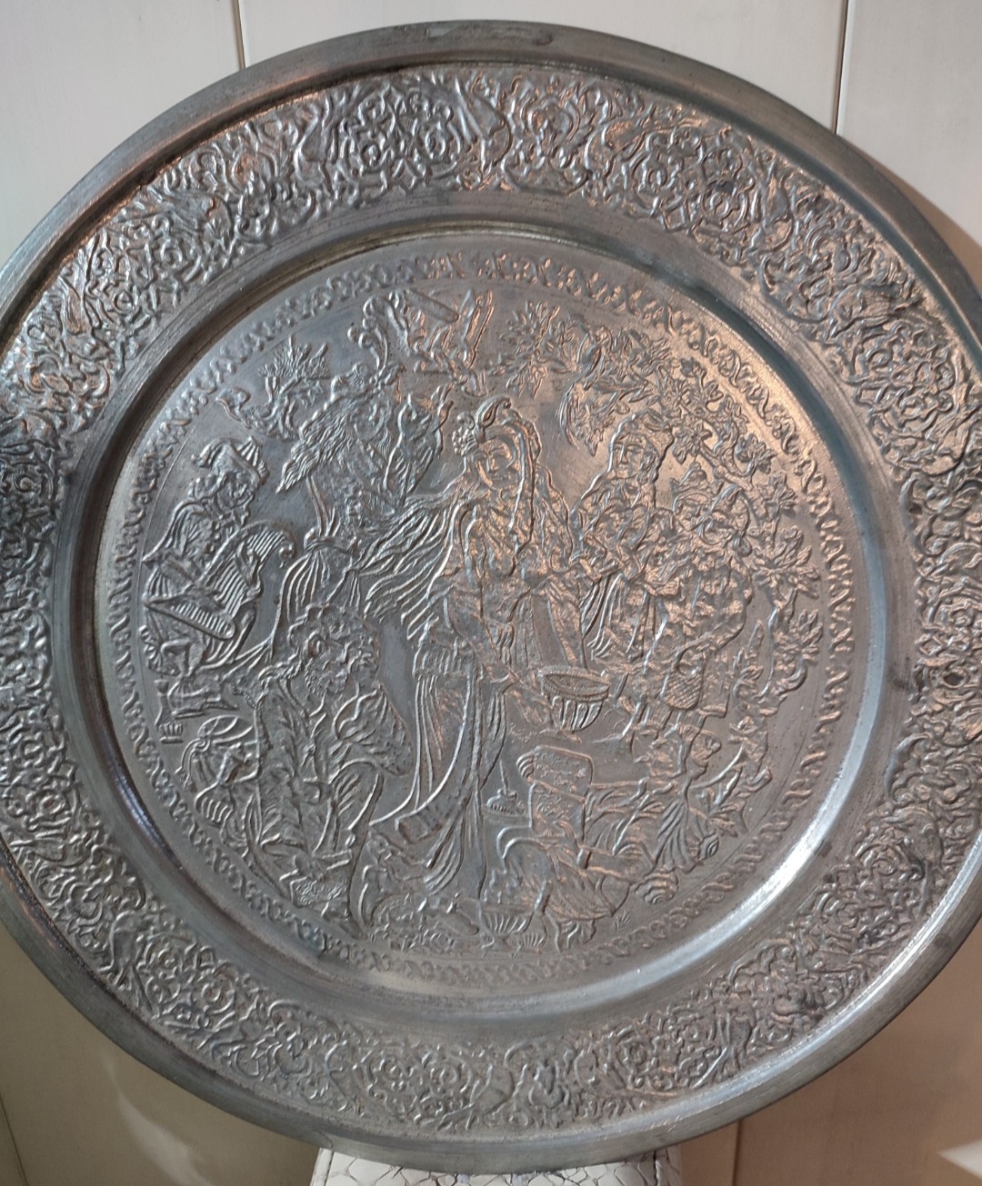 سینی مسی قلم پایه دار