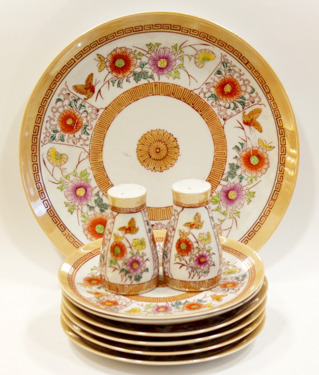 ست 9 پارچه پروانه رنگ دستی قدمت پهلوی