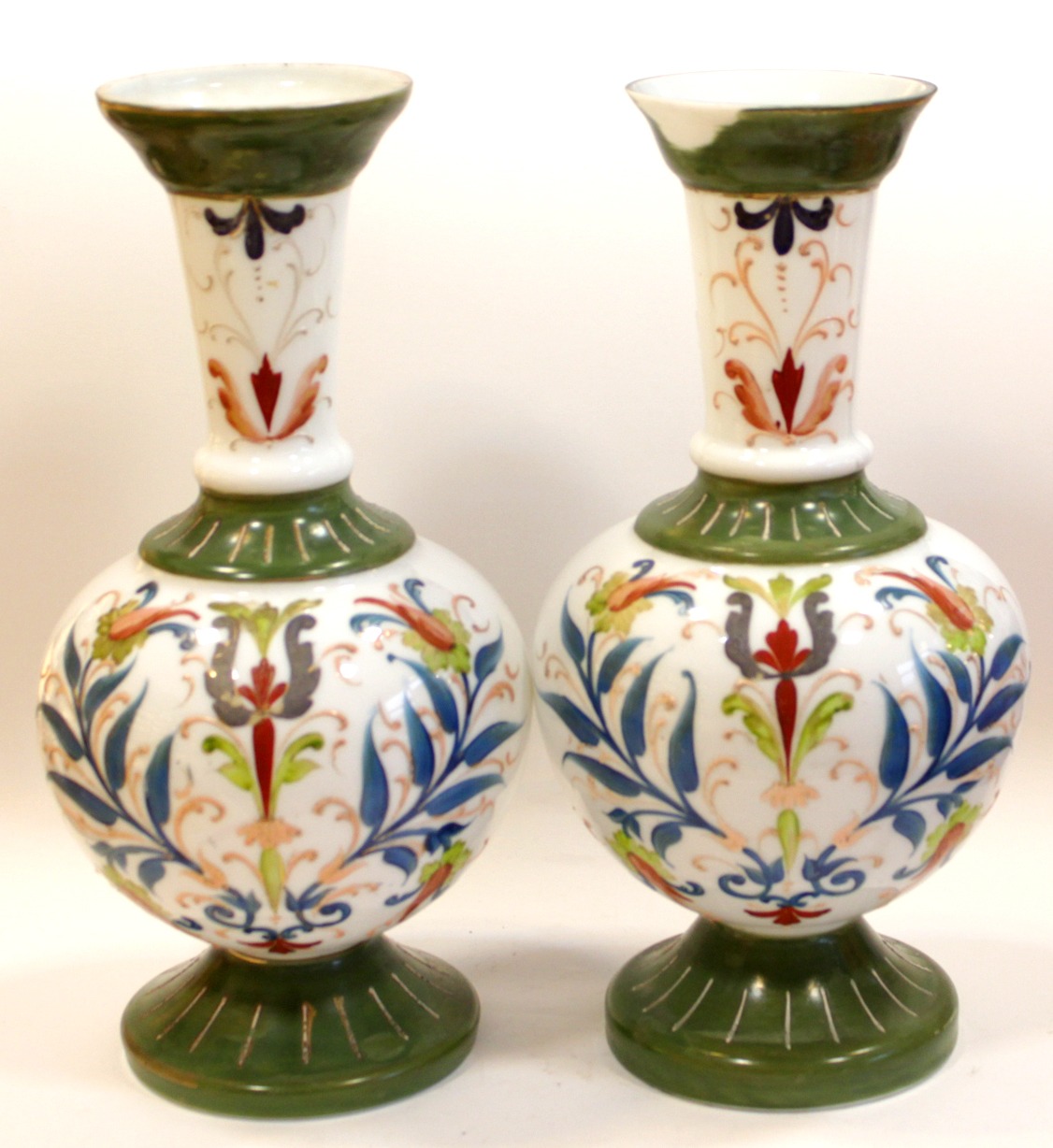 جفت گلدان قاجاری اپالین فرانسه قدمت بالای 120 سال