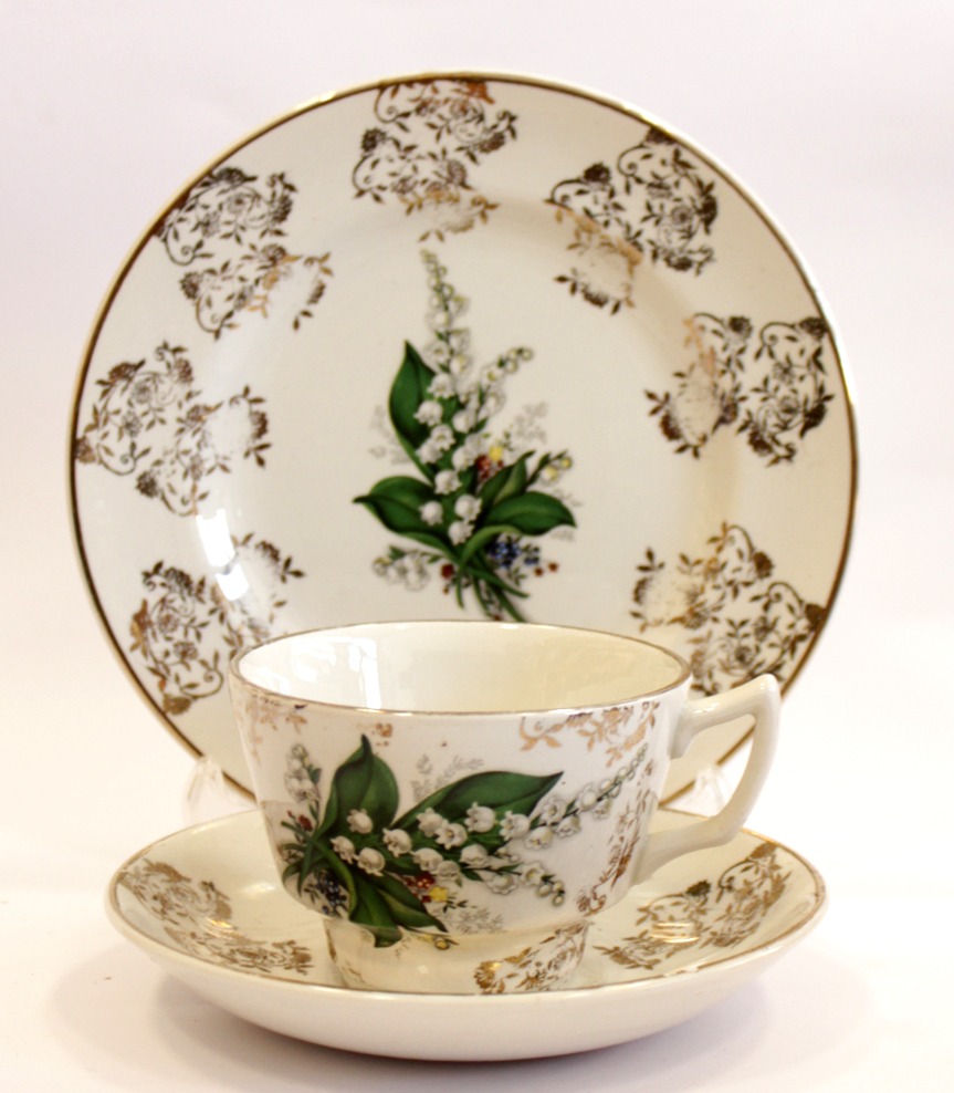 تی ست زیبای انگلیسی طرح گل موگه قدمت پهلوی