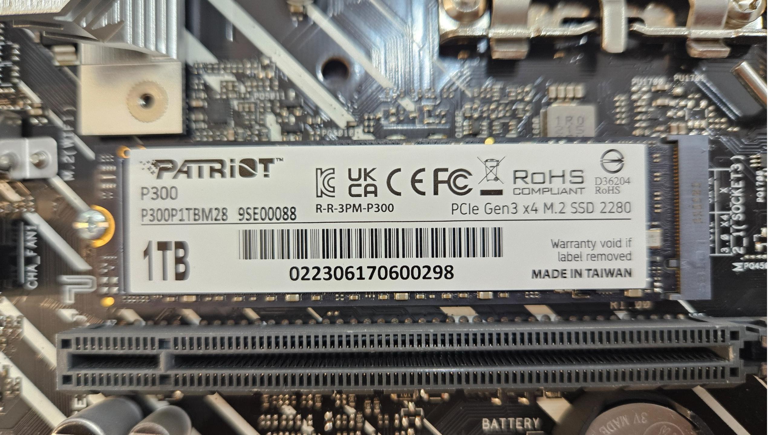 Patriot p300 nvme SSD