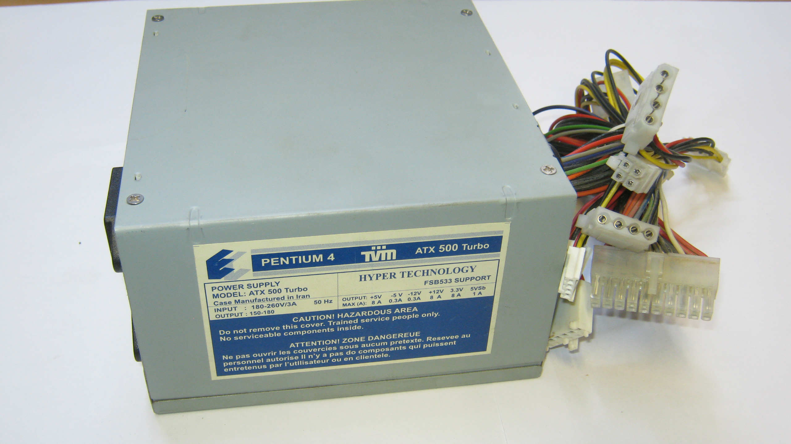 پاور 20 پین TVM مدل PINTIUM4 ATX500Turbo