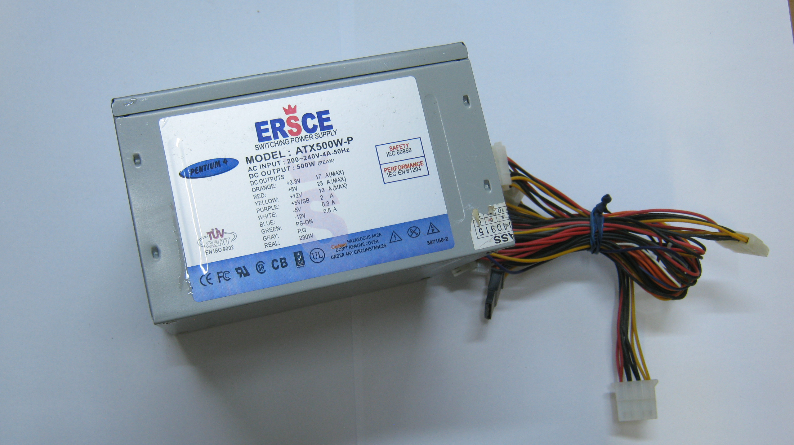 پاور کامپیوتر ERSCE مدل ATX500W-P قدیمی