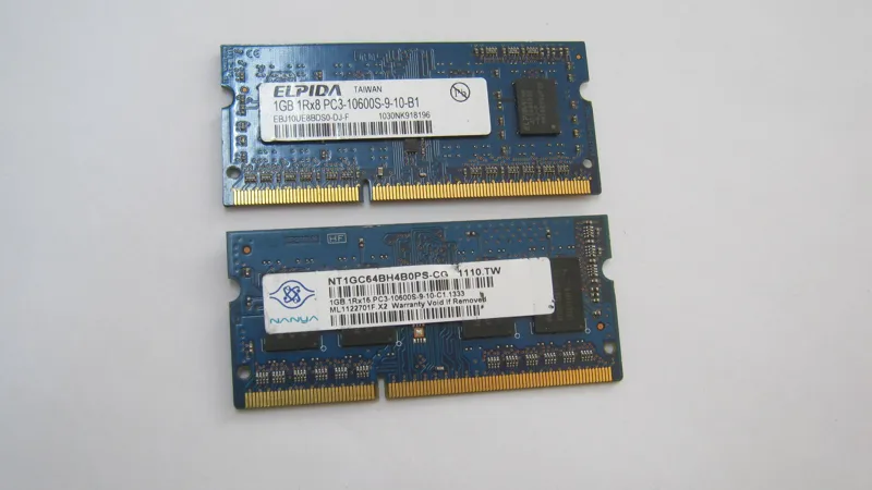 جفت رم لپ تاپ کمیاب مدل 1GB DDR3