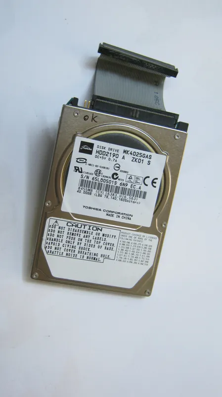 TOSHIBA MK4025GAS 40GB  نوع IDE 44 پین