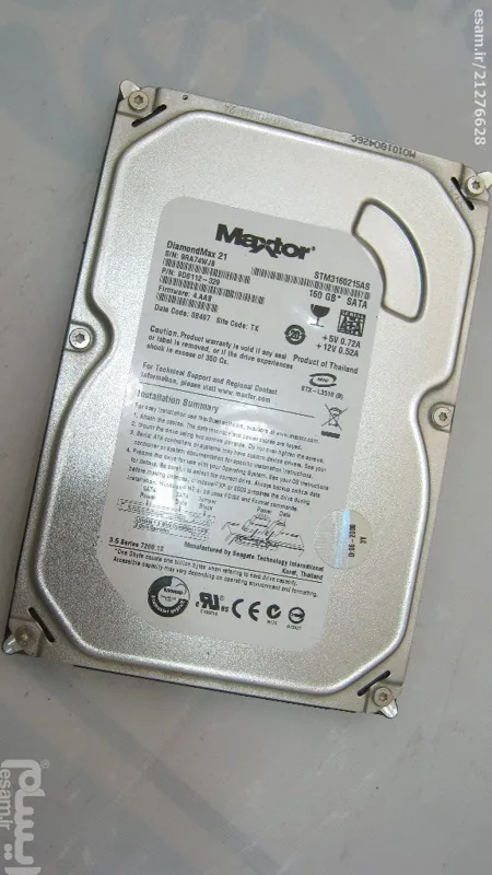 هارد ساتا ظرفیت 160 گیگ Maxtor سالم