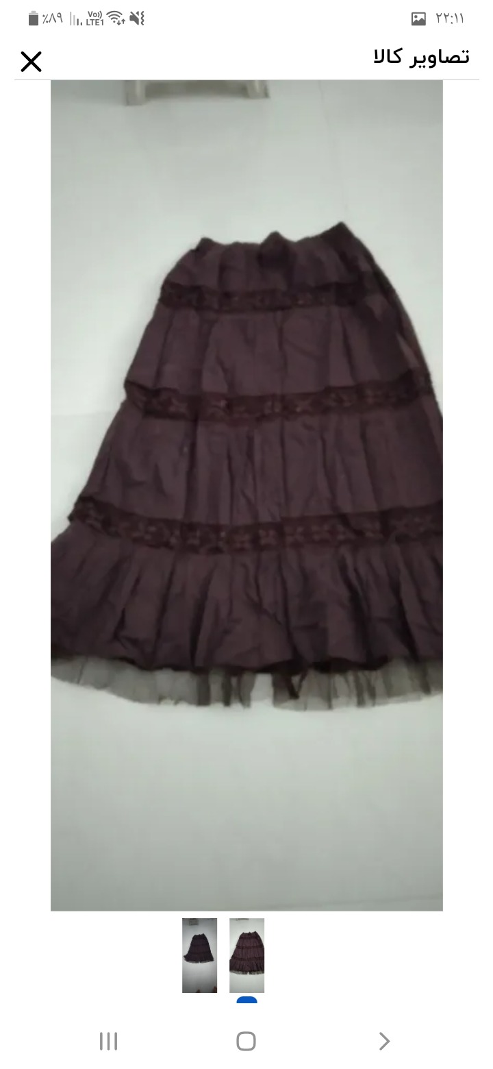 دامن نخی قهو ای