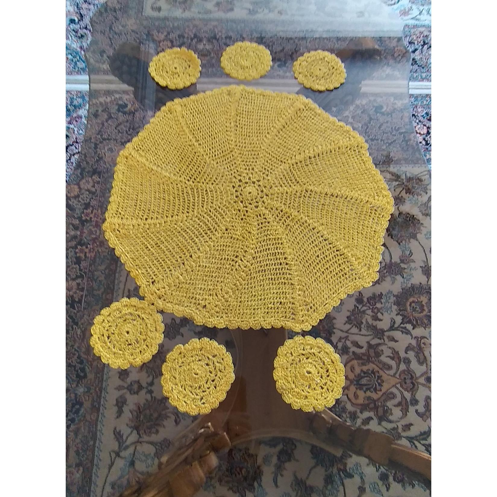 رومیزی و6 عدد زیر لیوانی