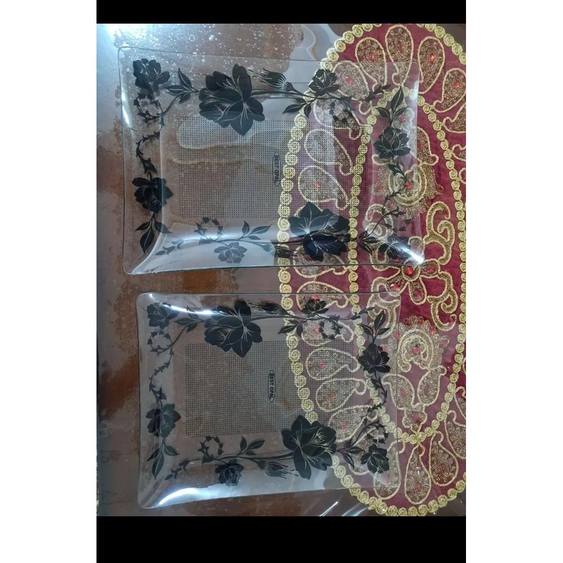 سینی شیشه ای چای خوری