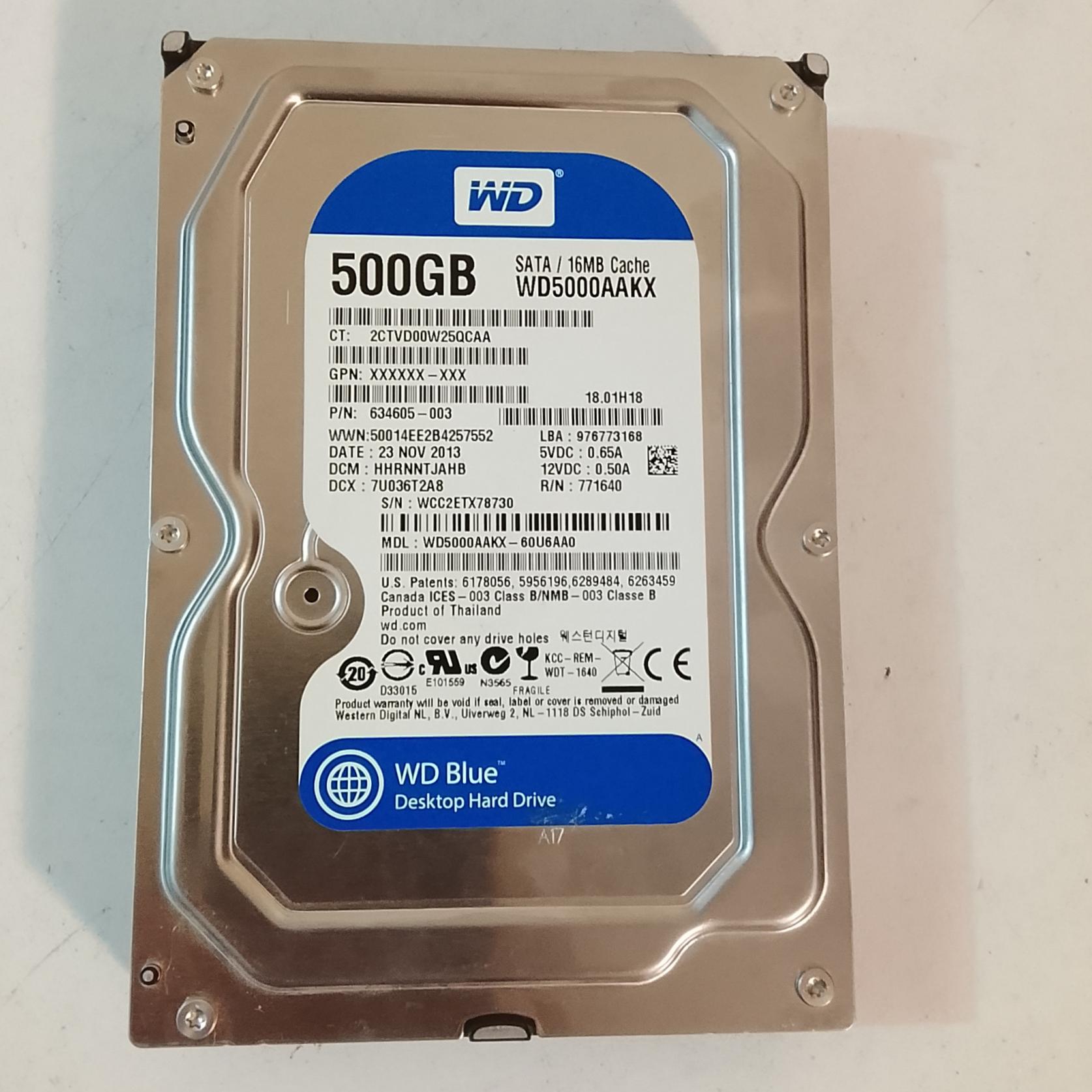 هارد وسترن آبی WD 500GB BLUE سلامت 100 درصد