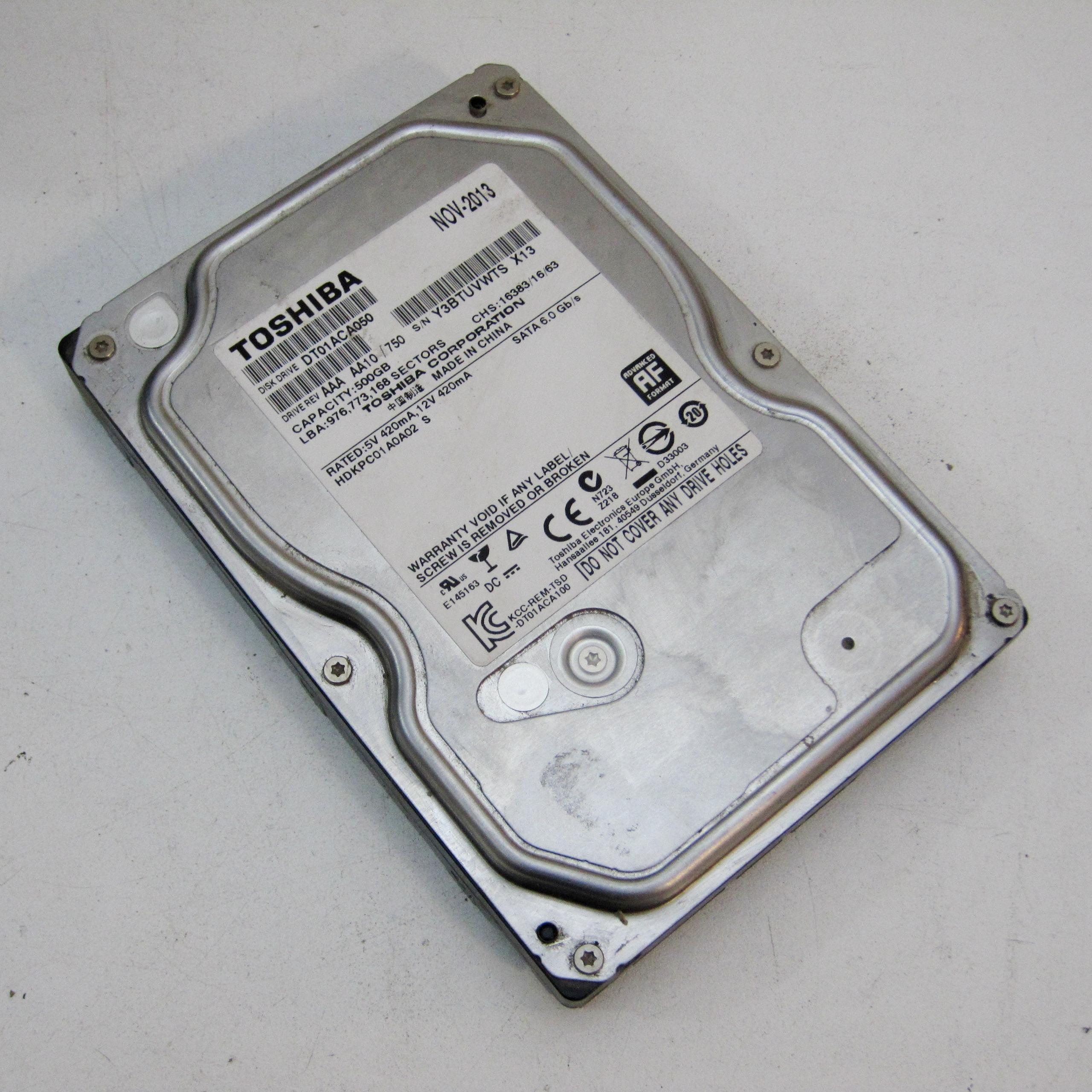 هارد توشیبا ساتا TOSHIBA 500 GB SATA سلامت 100 درصد