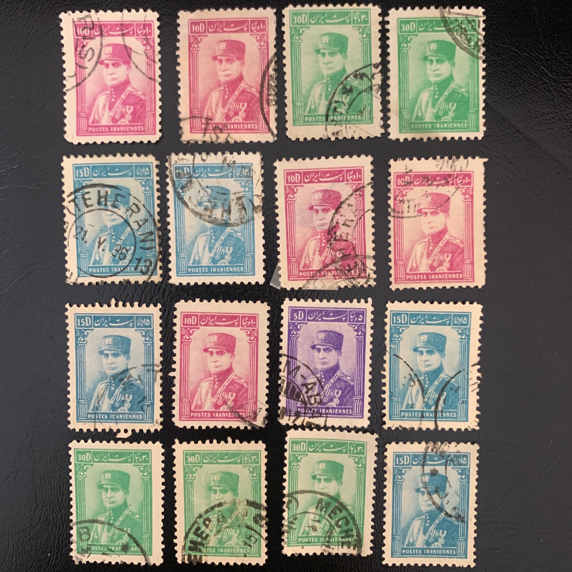 تمبر رضاشاه سری ستونی