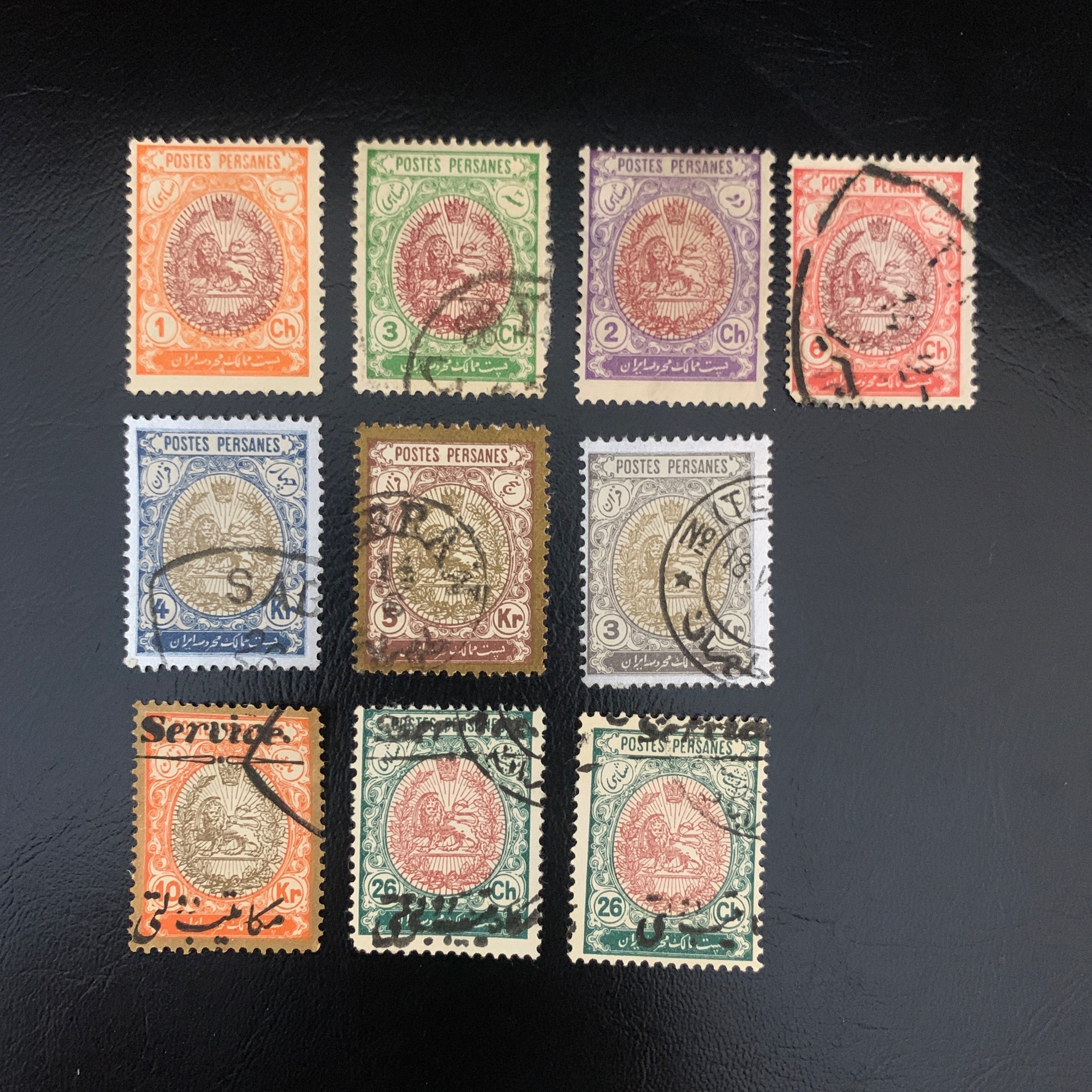 تمبر قاجار شیر وخورشید مشروطه