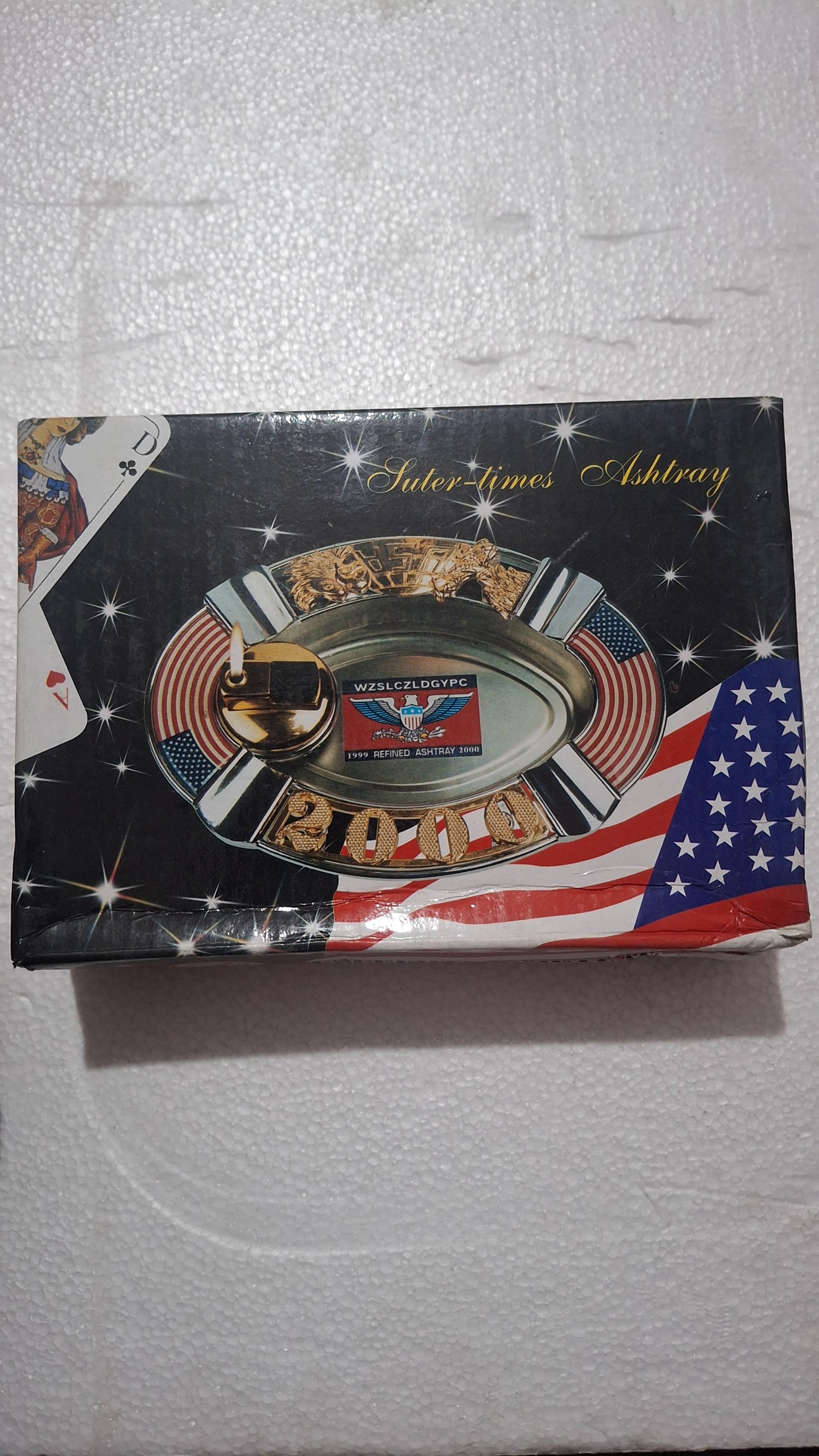 زیر سیگاری وفندک قدیمی طرح عقاب امریکایی