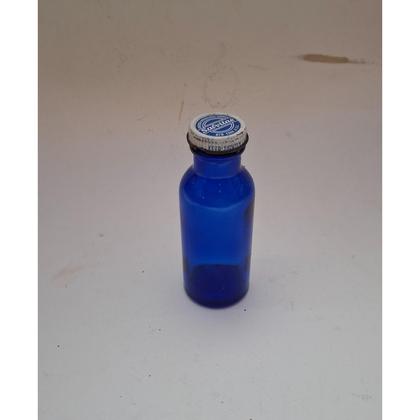 بطری شیشه اسیتون امریکایی قدیمی