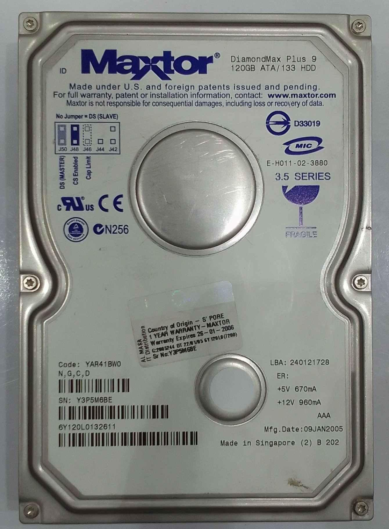 2عددهاردمکستور120و80گیگ اورجینال بسیارکم کار