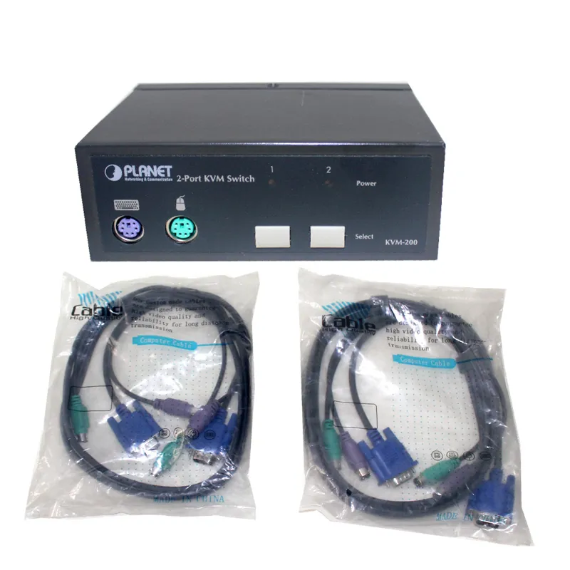 سوئیچ KVM Planet KVM-200 اصل کابل کد Code05 عالی