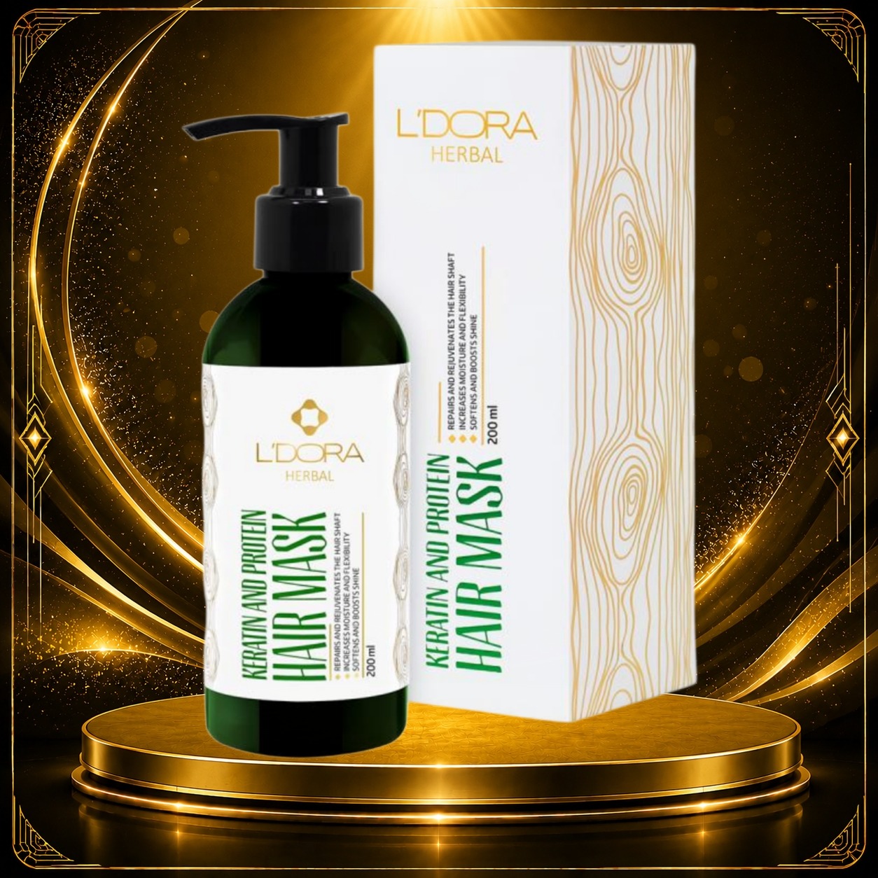 ماسک گیاهی پروتیینه و کراتینه موی سر لدورا