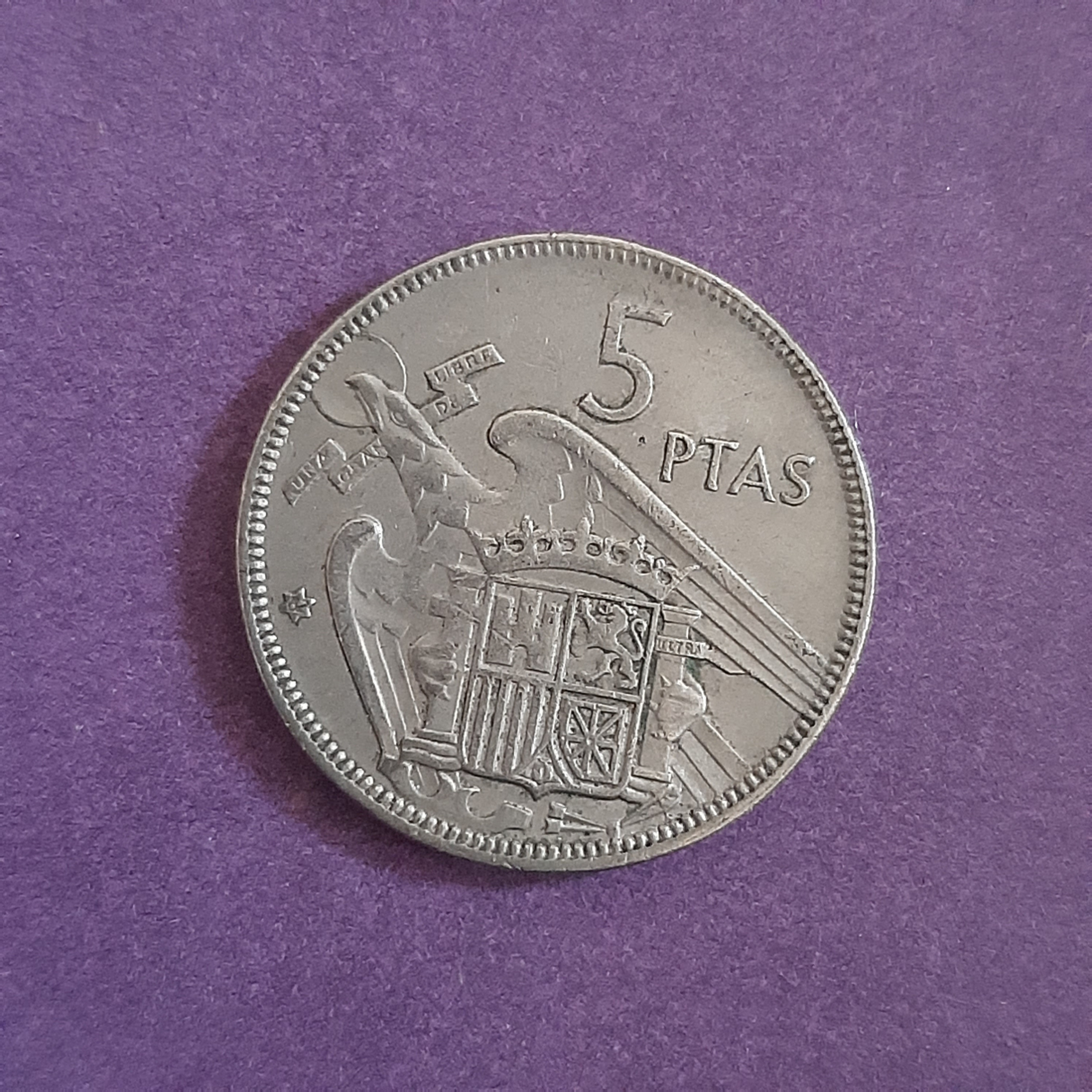 سکه 5 پزوتا اسپانیا (1957)
