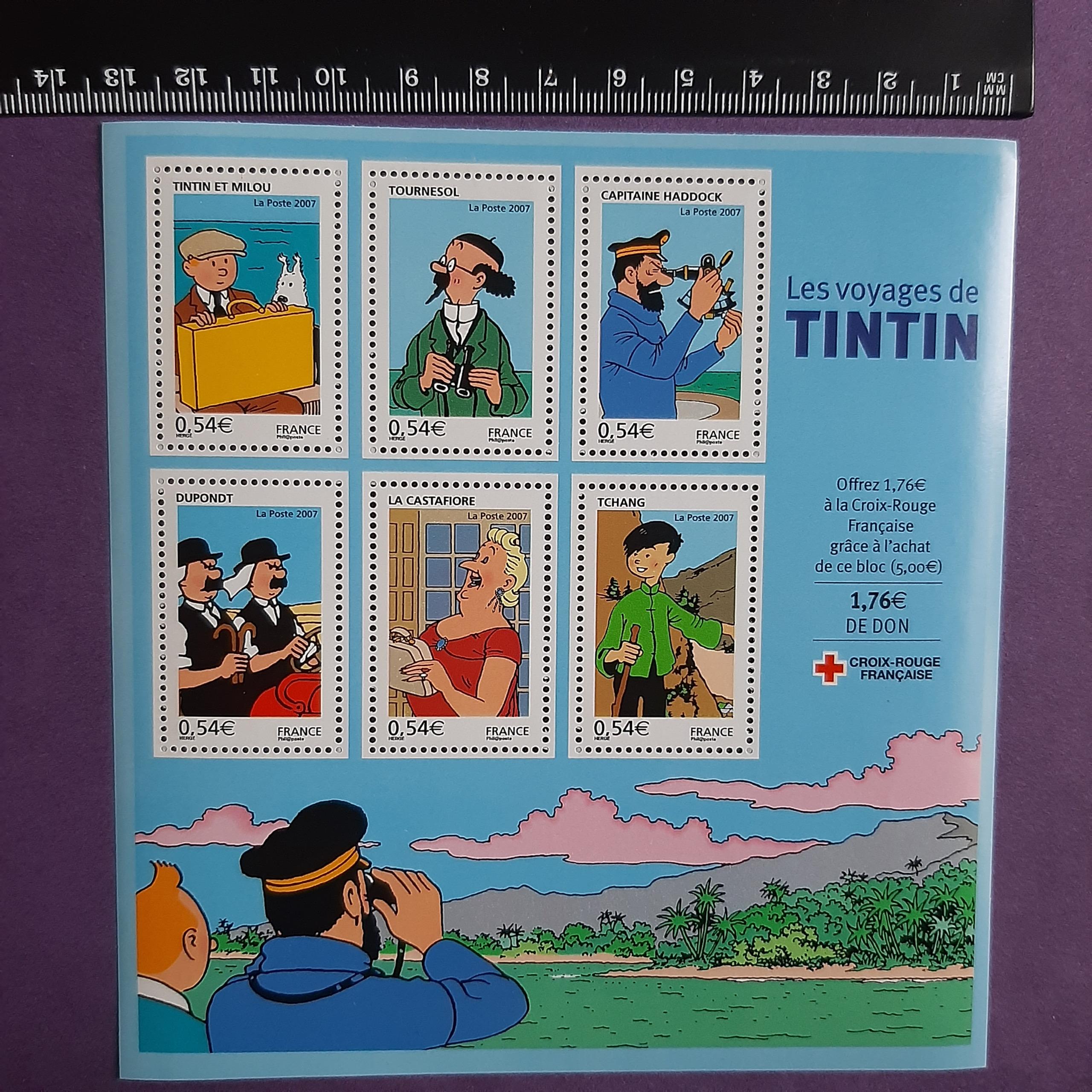 شیت تمبر فرانسه (تن تن)