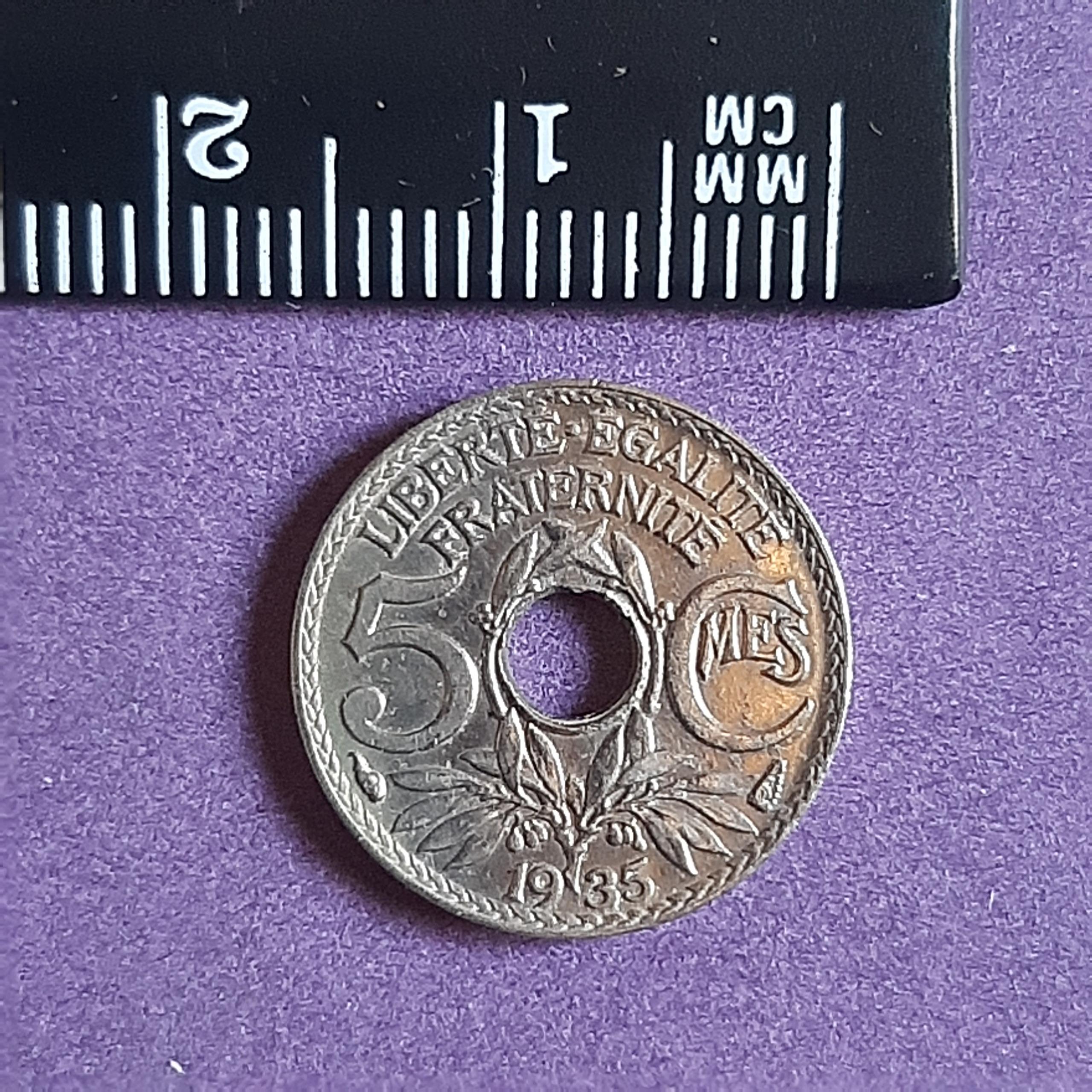 سکه 5 سانتیم فرانسه (1935)