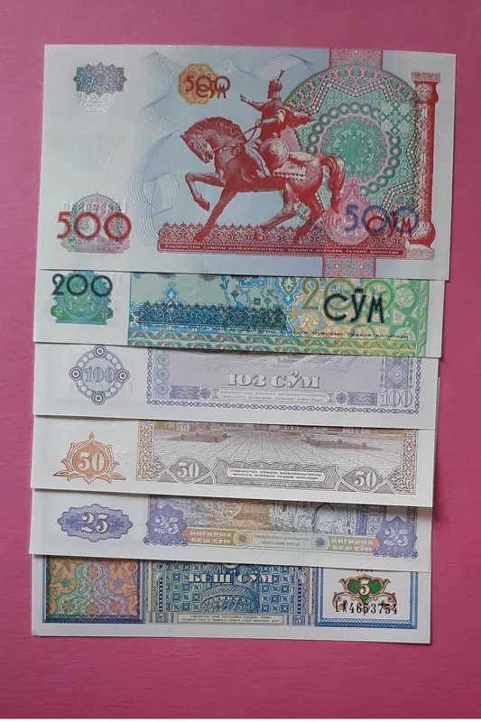 ست شش اسکناس تک سوم ازبکستان
