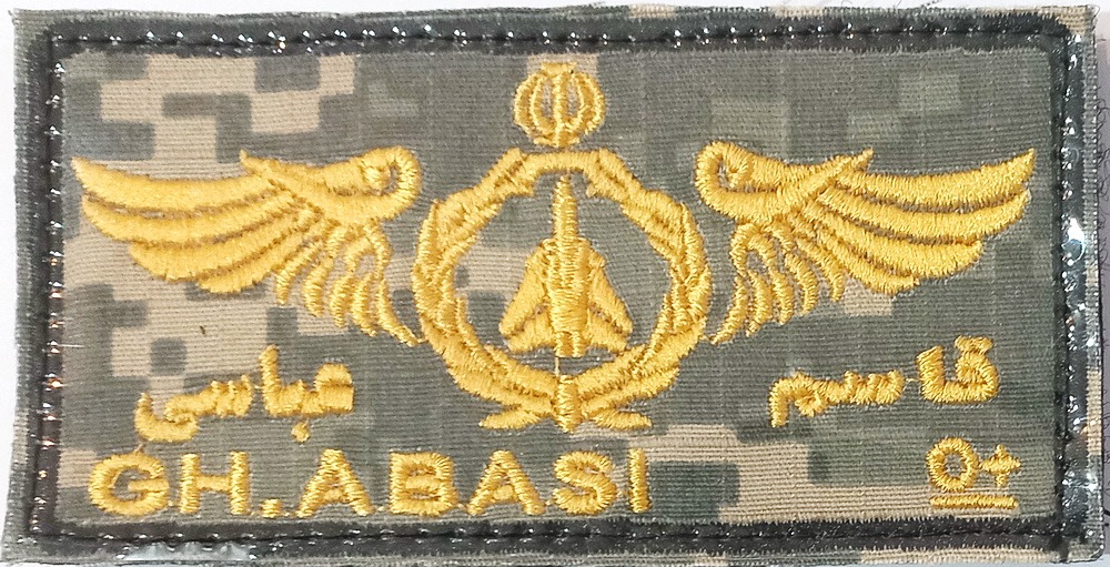 اتیکت نظامی اسم خلبان جنگنده اف 14 پشت چسب