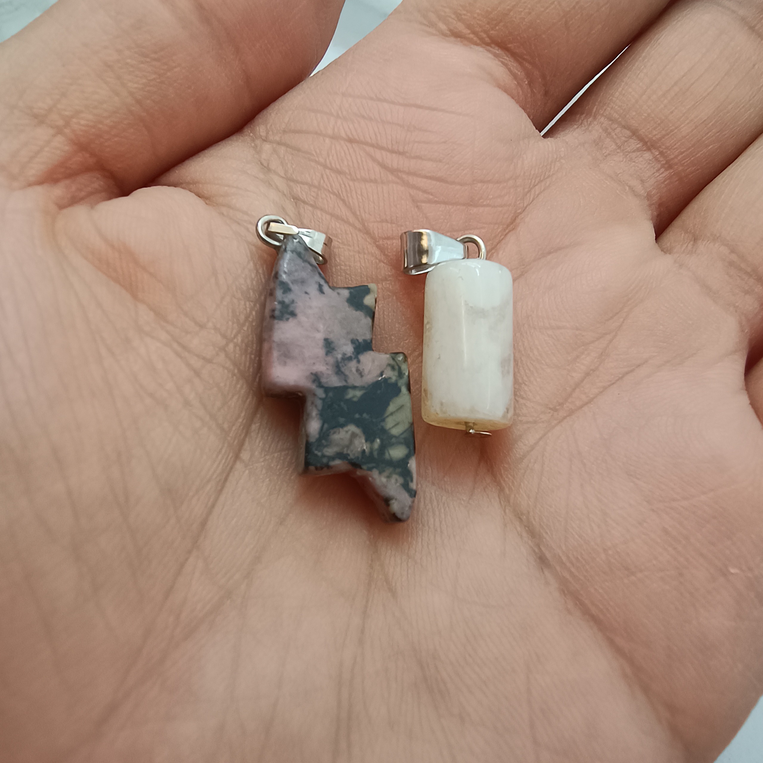 پک دو عددی پلاک گردنبند سنگ پ1480