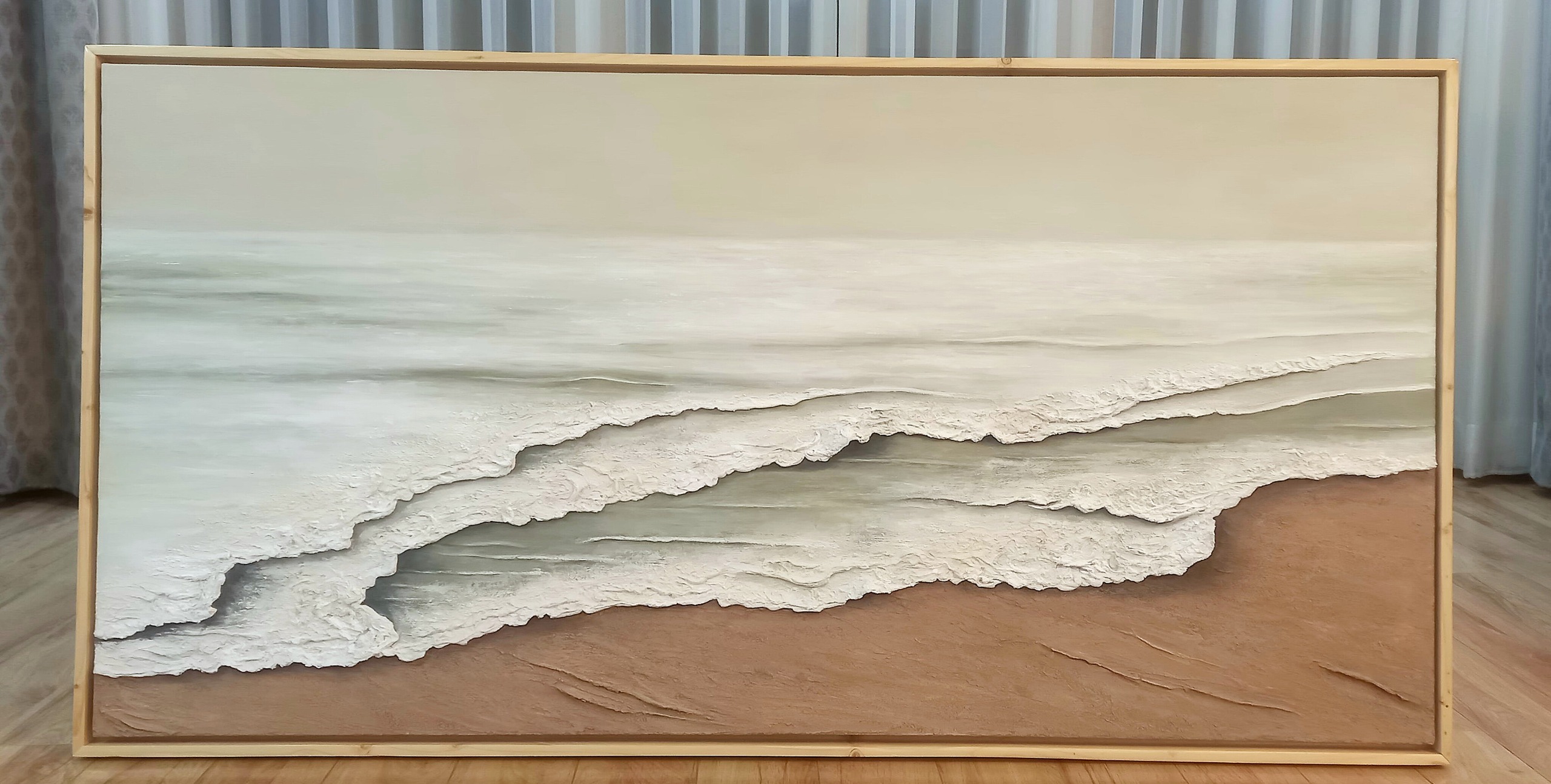 تابلو موج با قاب چوبی