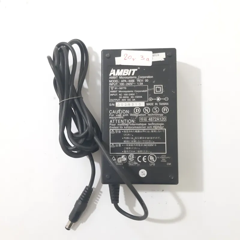 آداپتور 20v 3a
