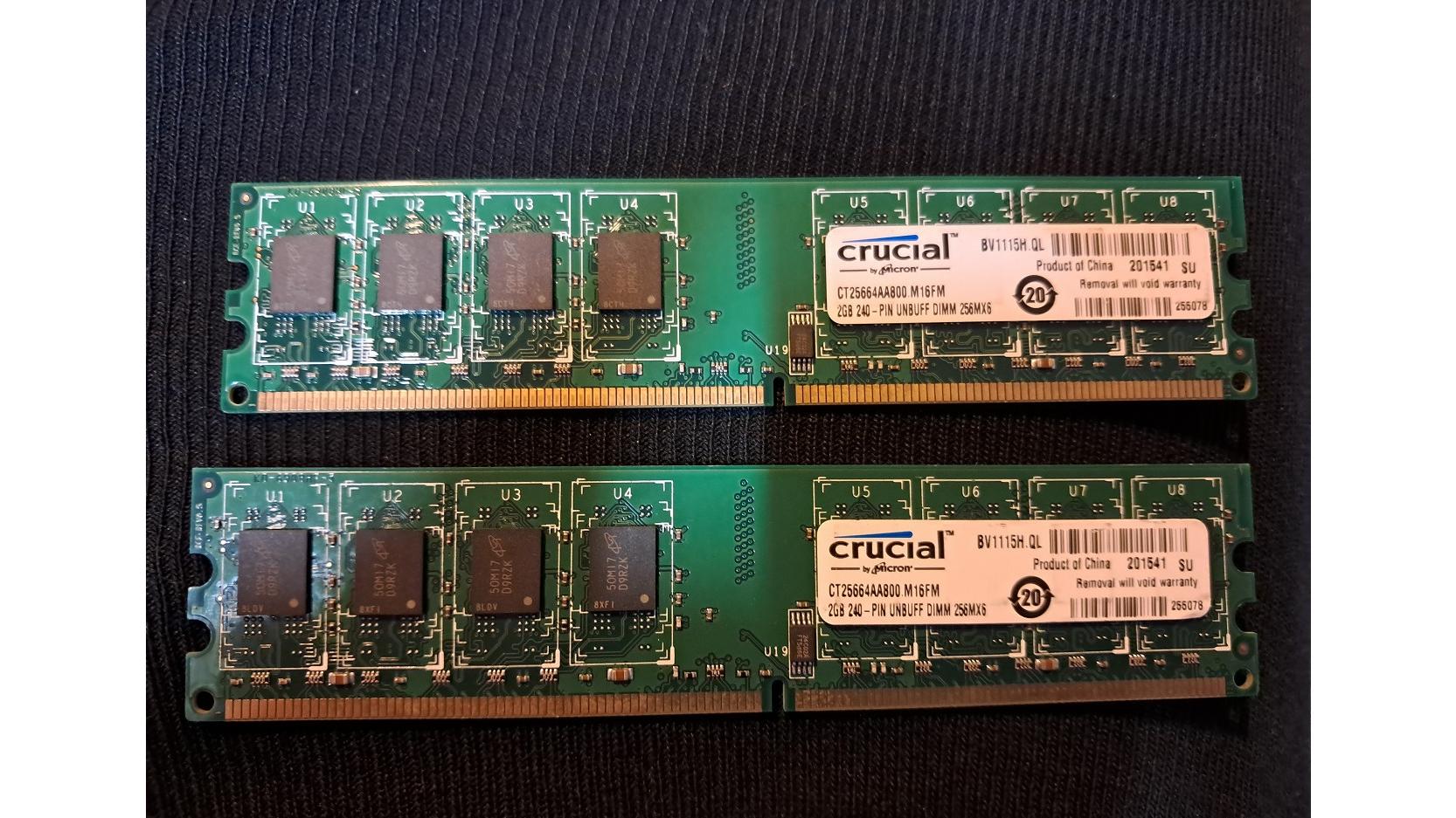 دو عدد رم کامپیوتر 2GB DDR2