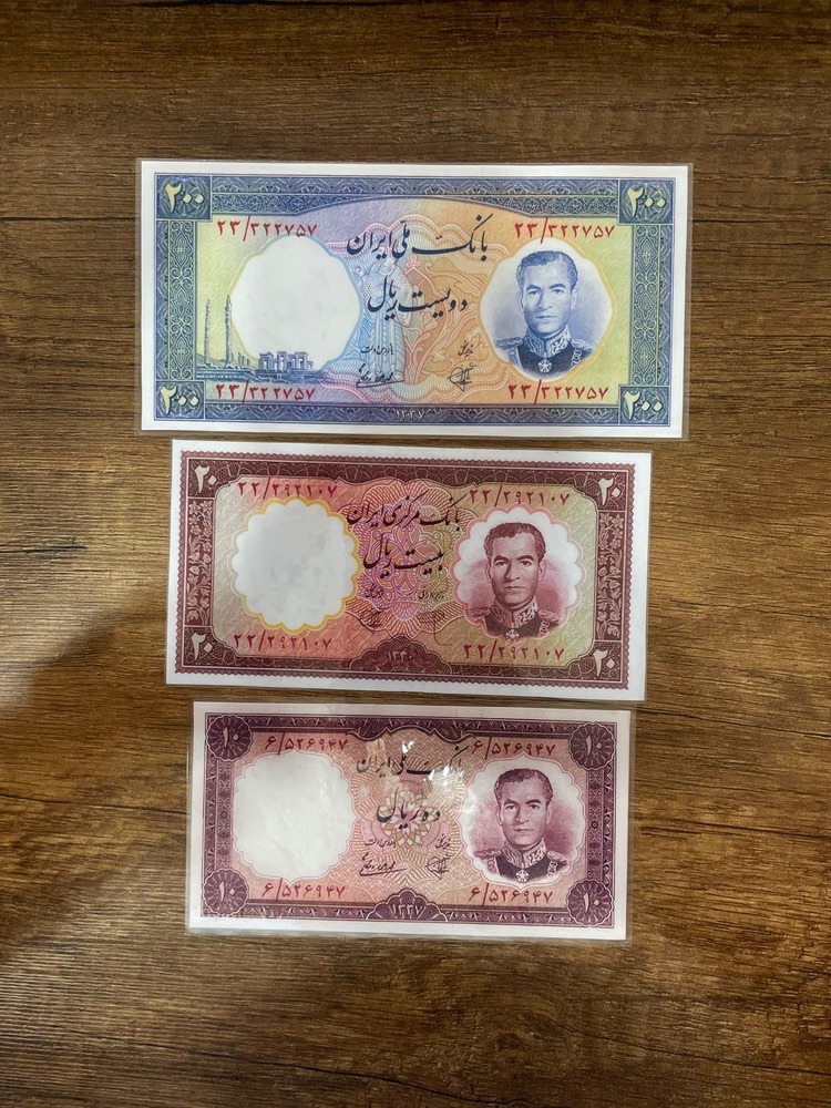 مجموعه کمیاب 3 برگ پهلوی نیم ست عالی زیبا