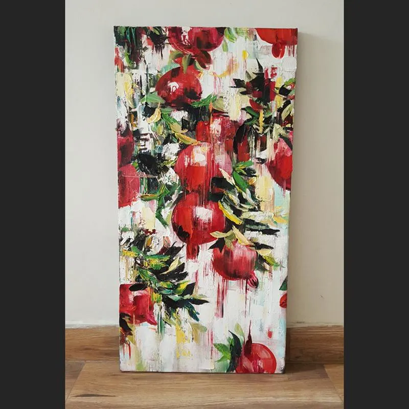 تابلو نقاشی رنگ و روغن انار، سبک مدرن