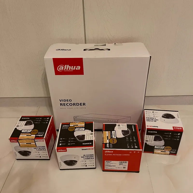 4 عدد دوربین داهوا 4ک و دستگاه NVRو هارد 8TB
