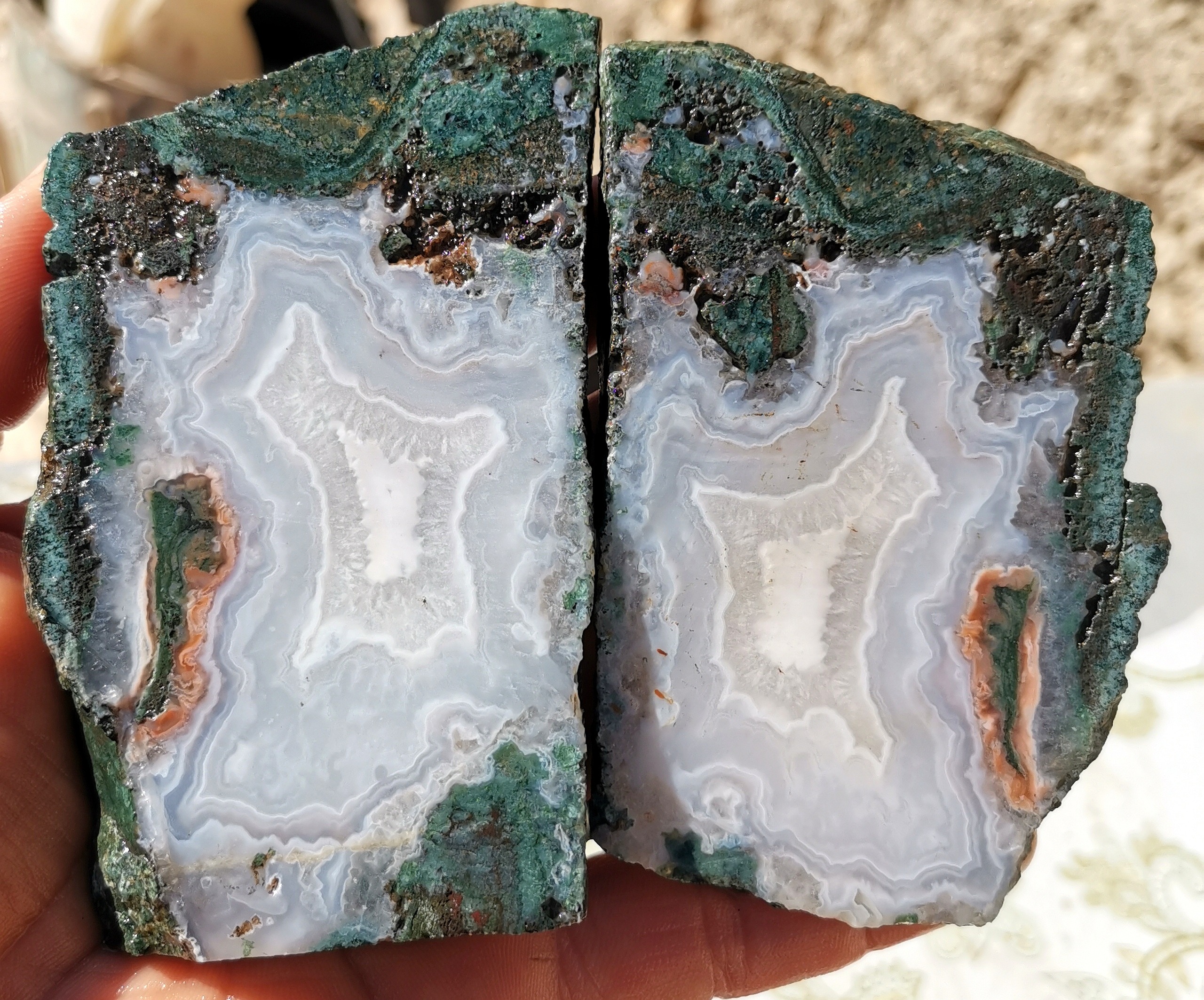 4 قطعه اسلایس عقیق سلیمانی