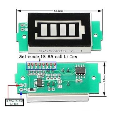 نشانگر شارژ لیتیوم 1تا8 سل