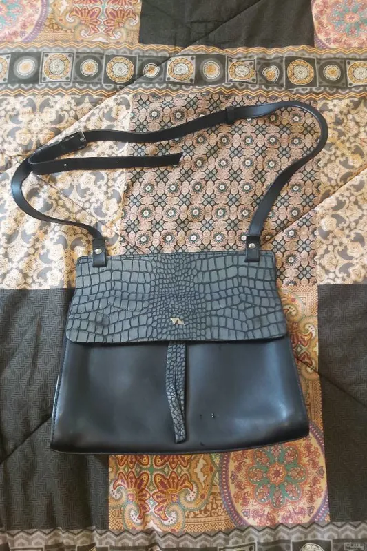 کیف مجلسی زنانه چرم مشهد رو دوشی طوسی مشکی