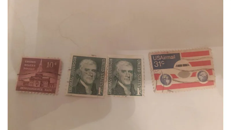 4 عدد تمبر مهر خورده آمریکا$$mr,$$