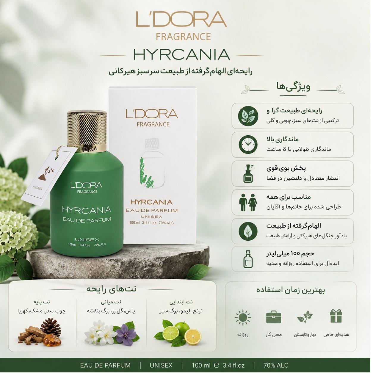 ادوپرفیوم مدل HYRCANIA لدورا فرگرنس 100