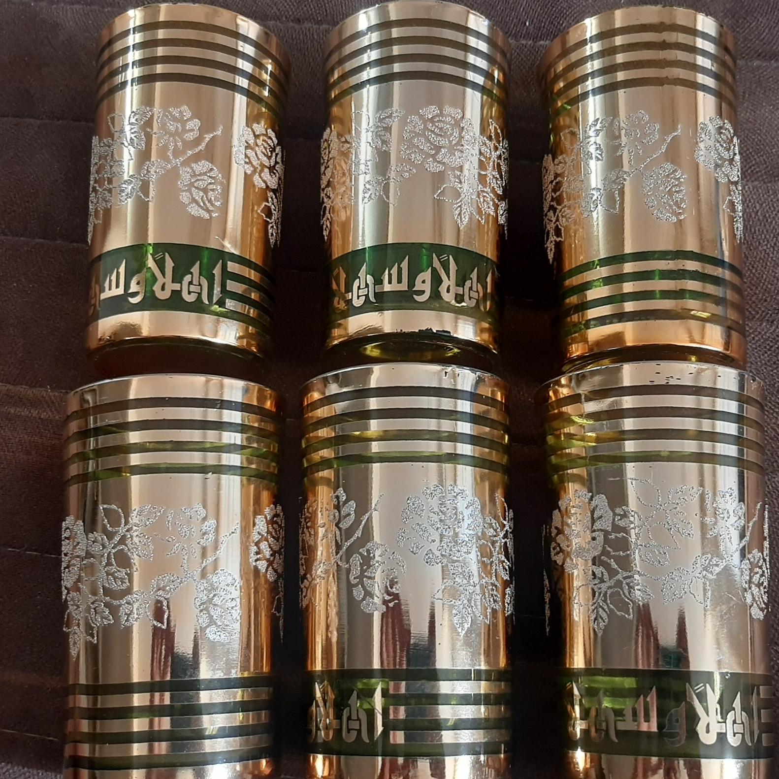 شش عدد یا یک دست لیوان کره ای قدیمی