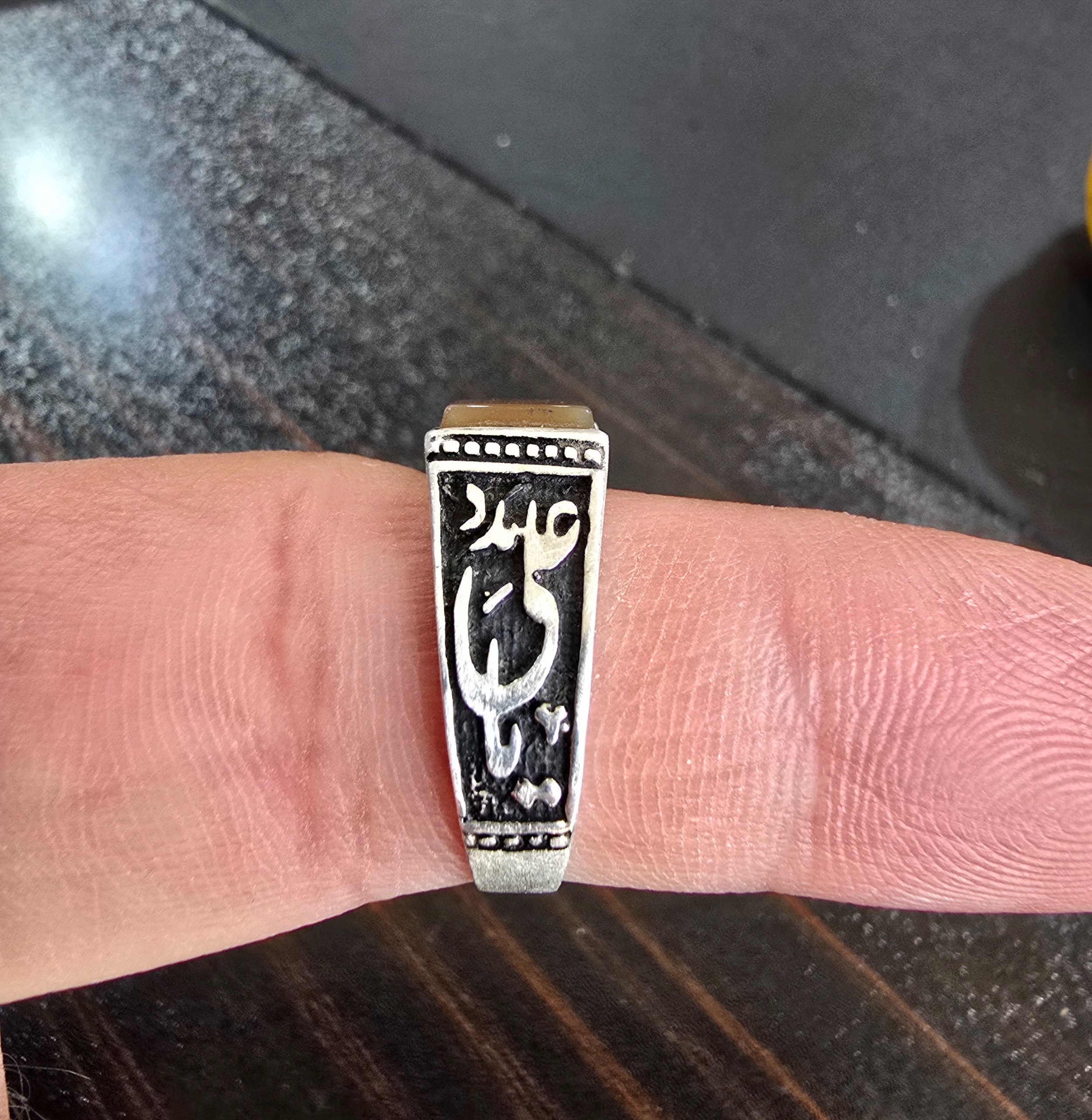 انگشتر قدیمی رکاب یا علی مدد نقره 925