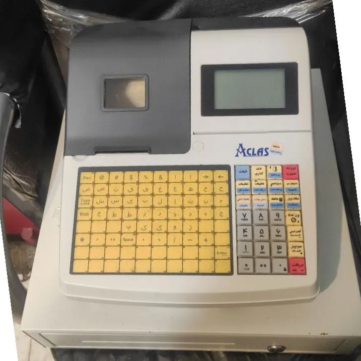 صندوق فروشگاهی ای کلاس با کشو پول و بارکد اسکنر