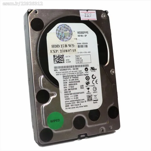 هارد وسترن دیجیتال 2 ترابایت بلک ساتا کد 2327