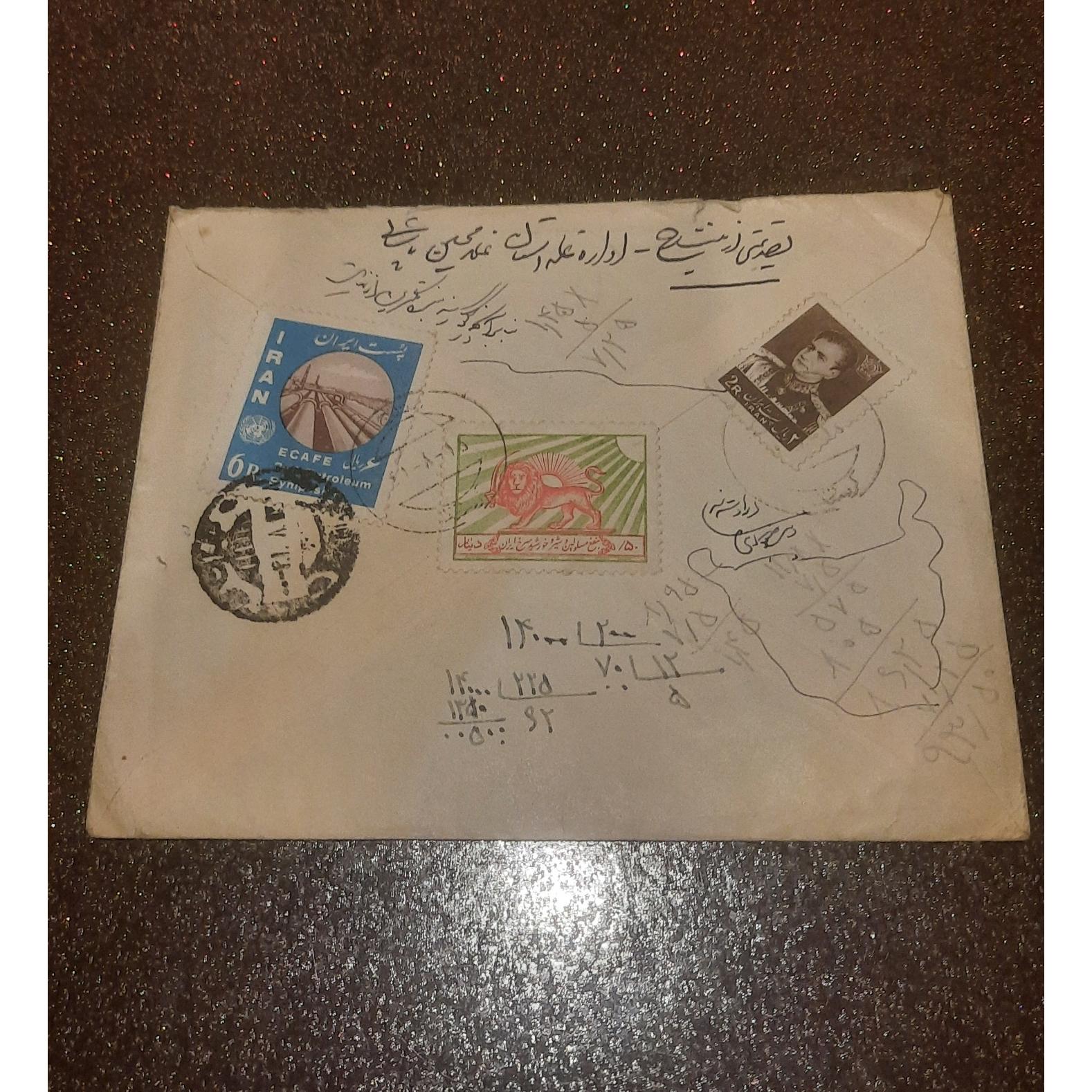 پاکت پهلوی بت سه تمبر