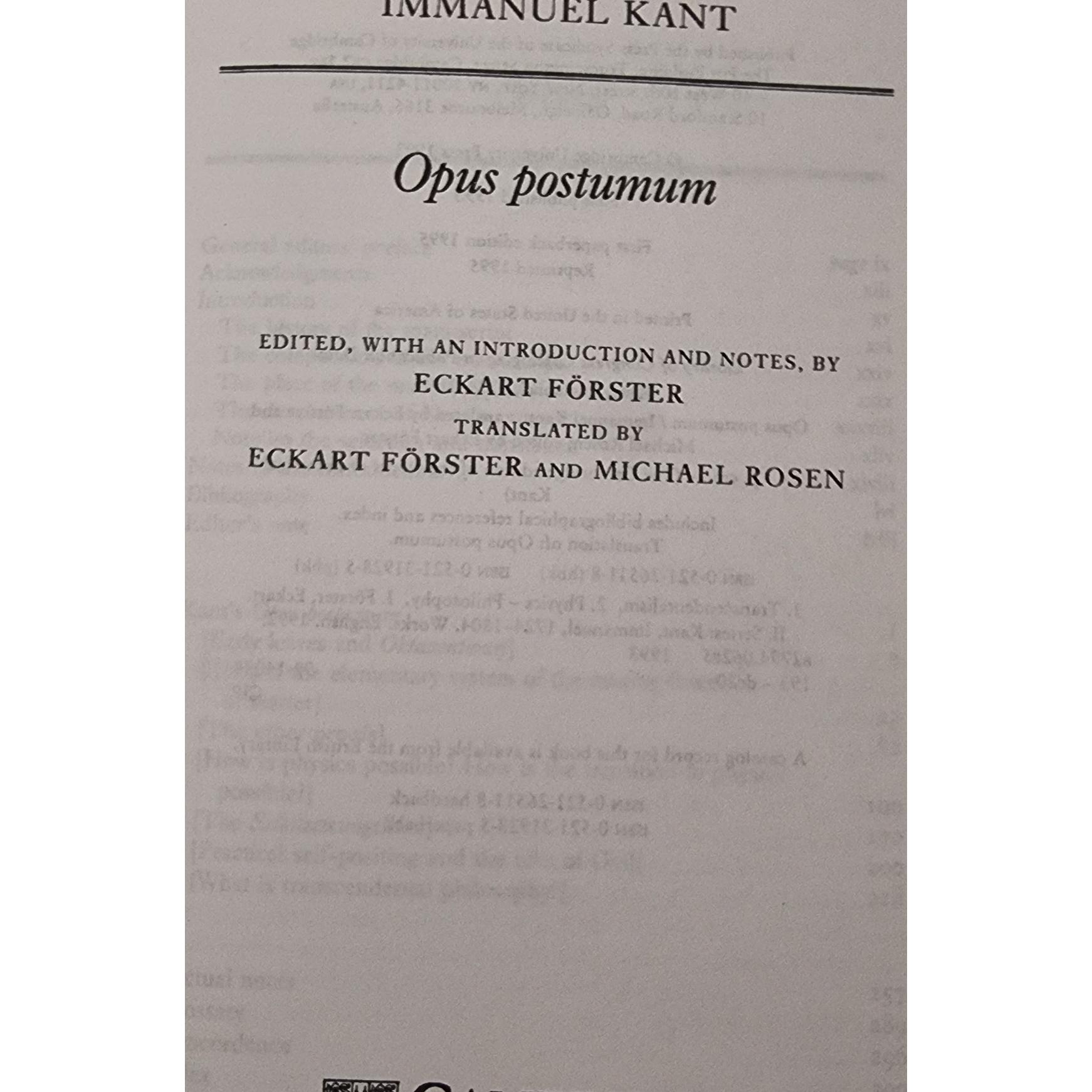 Opus postumum