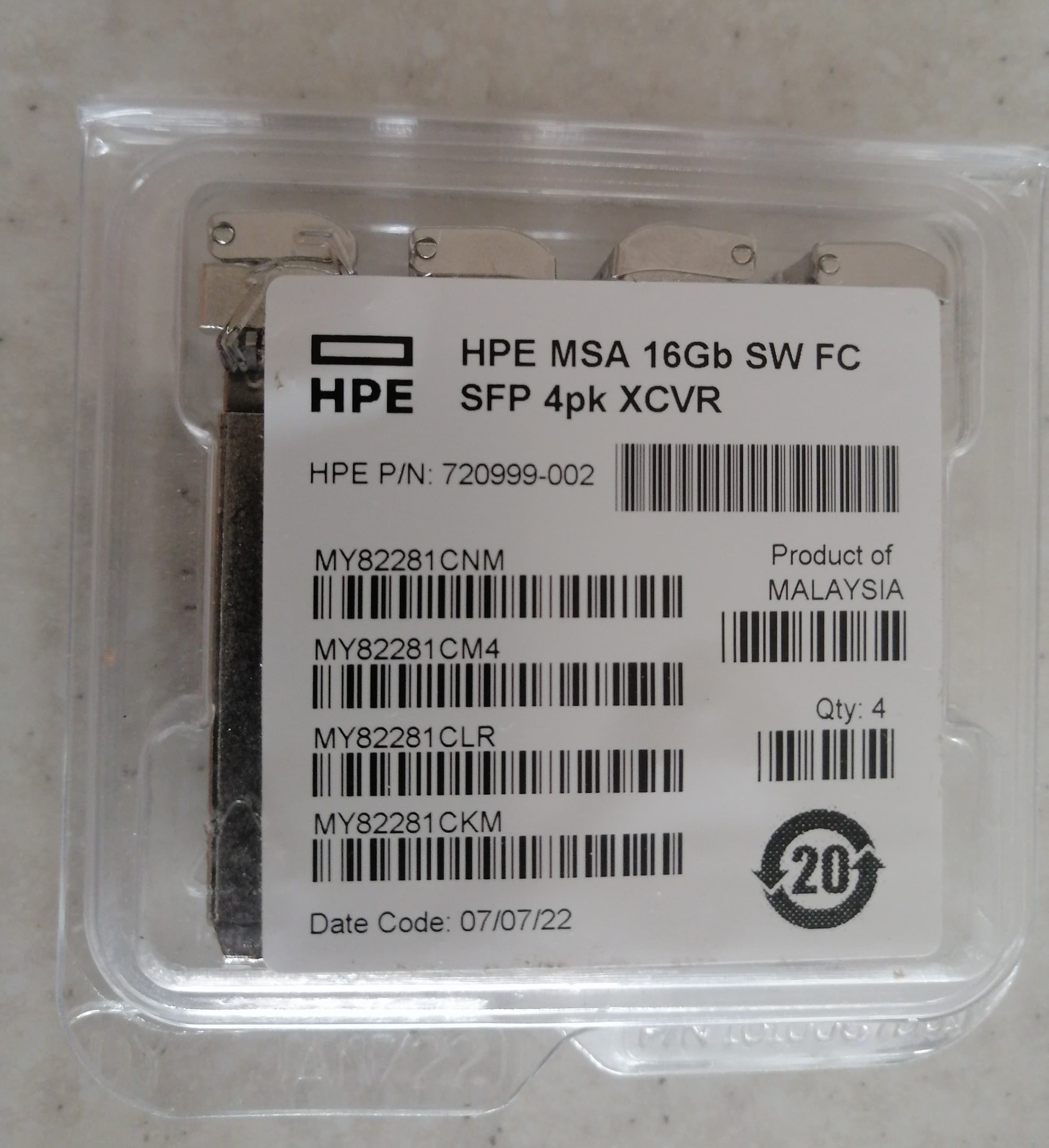 Hpe msa 16GB sfp