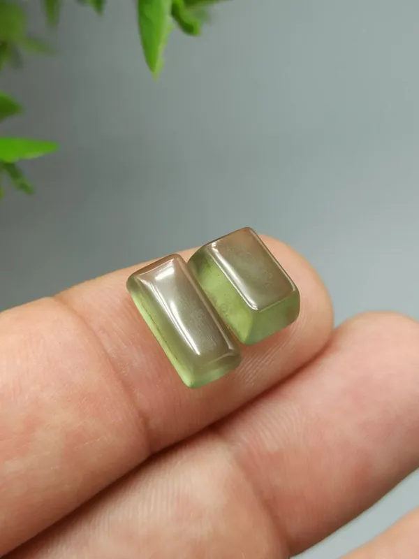 یشم سرپانتین طبیعی یک جفت