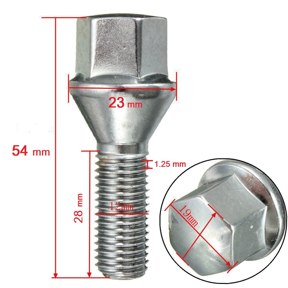 پیچ چرخ رینگ اسپرت 206 - 207 کروم
