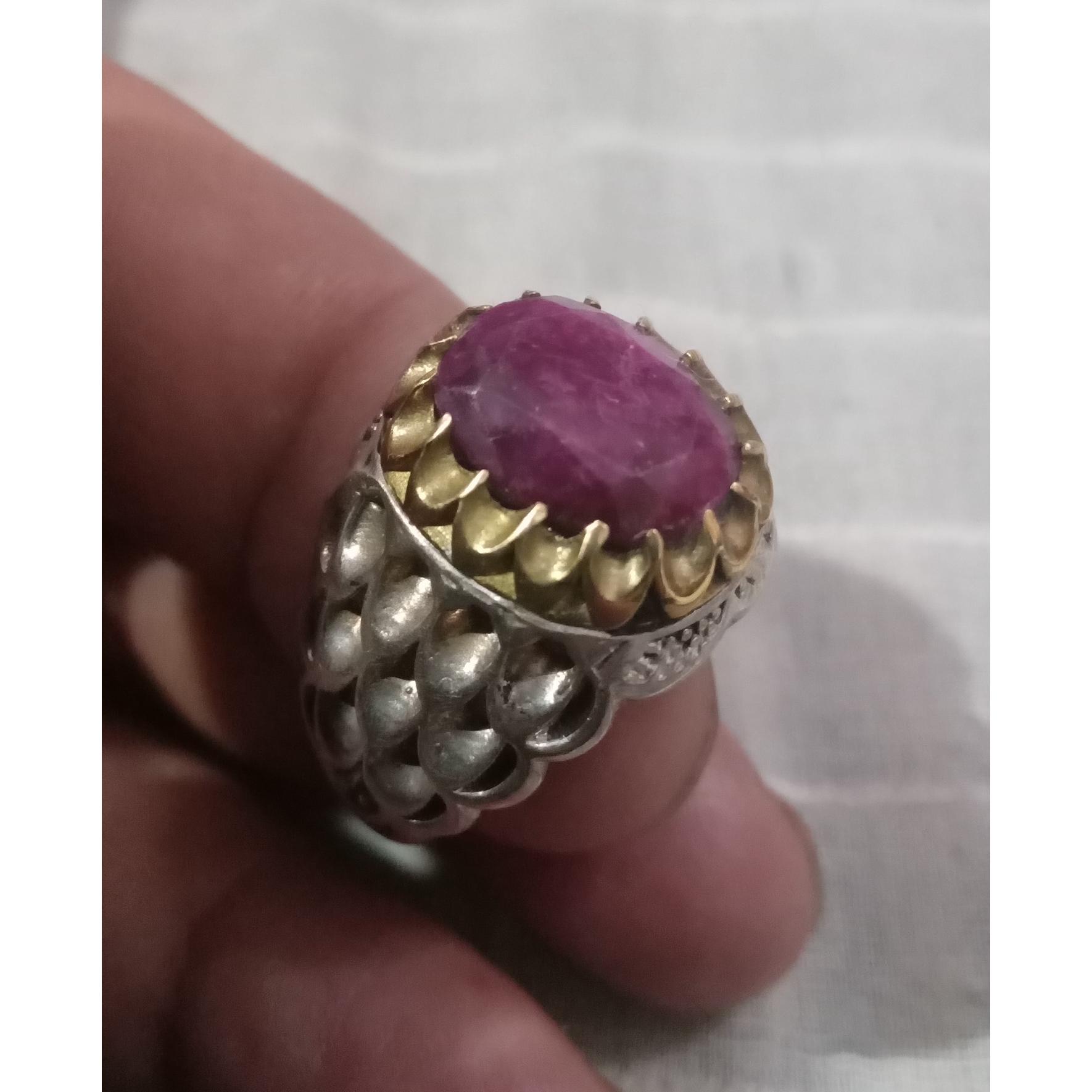 انگشتر یاقوت سرخ تیره کد 12